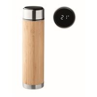 THERMOS CON TERMOMETRO IN ACCIAIO E BAMBOO